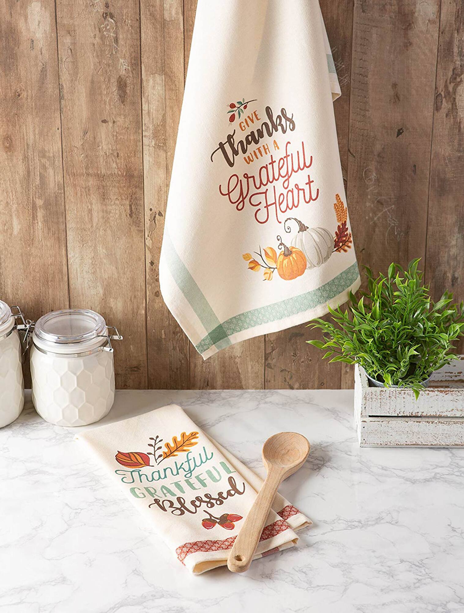 DII® Assorted Grateful Fall Printed Dishtowel Set